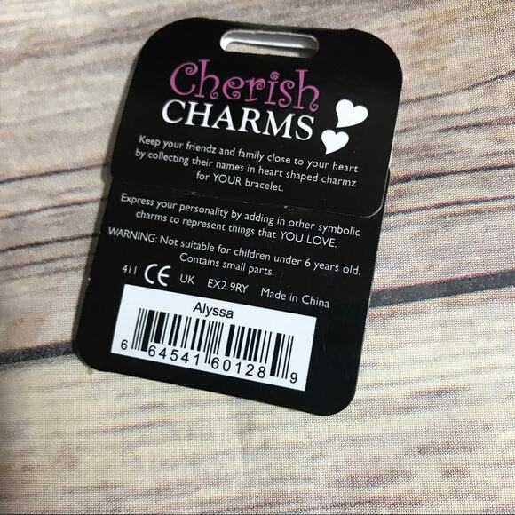 Cherish Charms ALYSSA Name Bracelet Charm Silvertone Silver Tone NEW - Picture 3 of 3